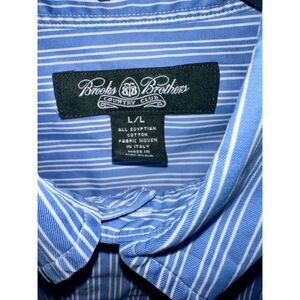 Brooks Brothers Country Club Egyptian Cotton blue white Plaid Shirt L large